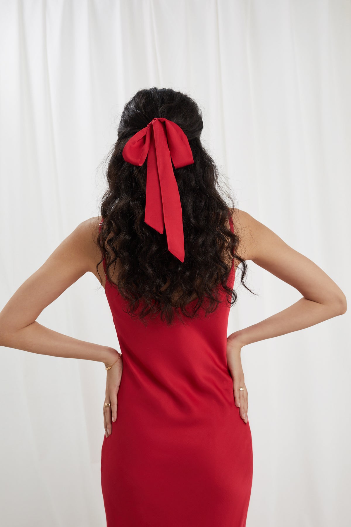 Athena Hair Tie In Tulip Red