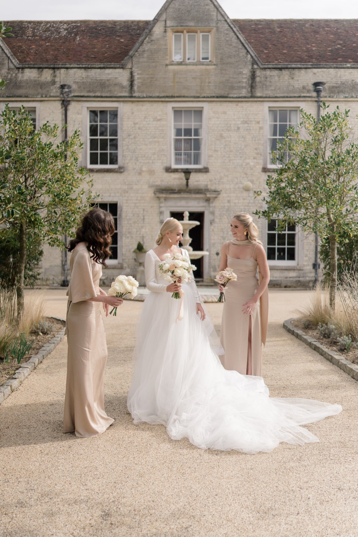 Champagne Beige Satin Dresse and Separates