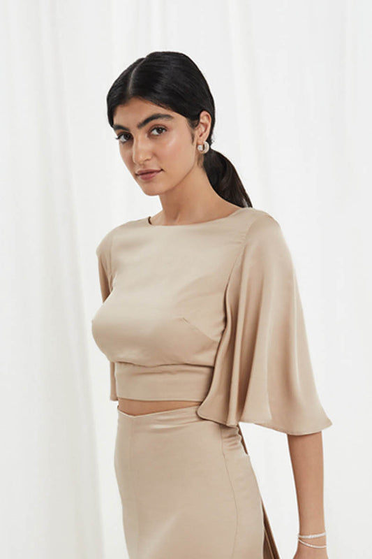 Romy Top In Champagne Beige