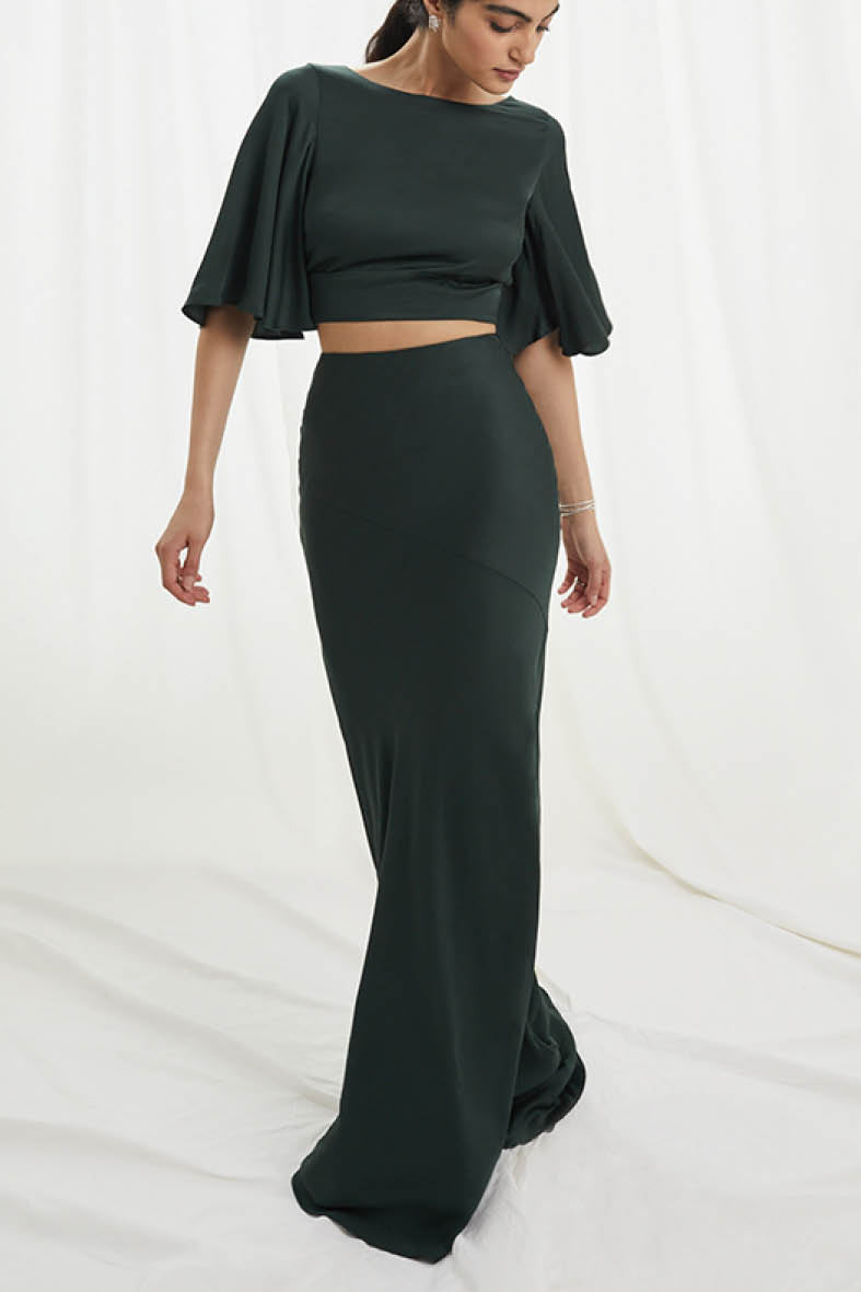 Stella Skirt In Deep Forest Green