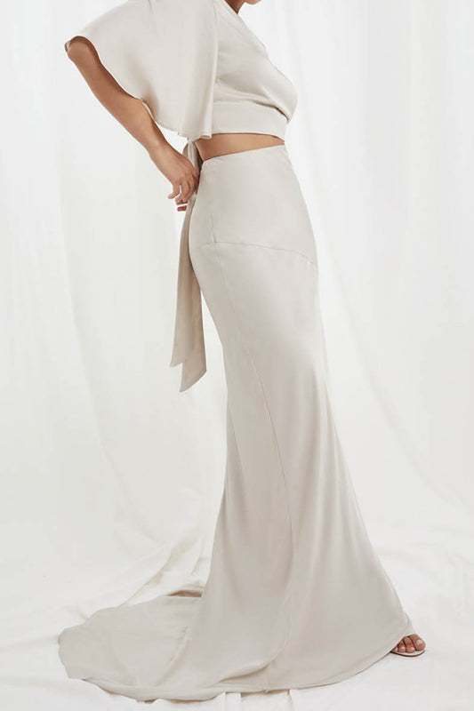 Stella Skirt in Oyster Ivory