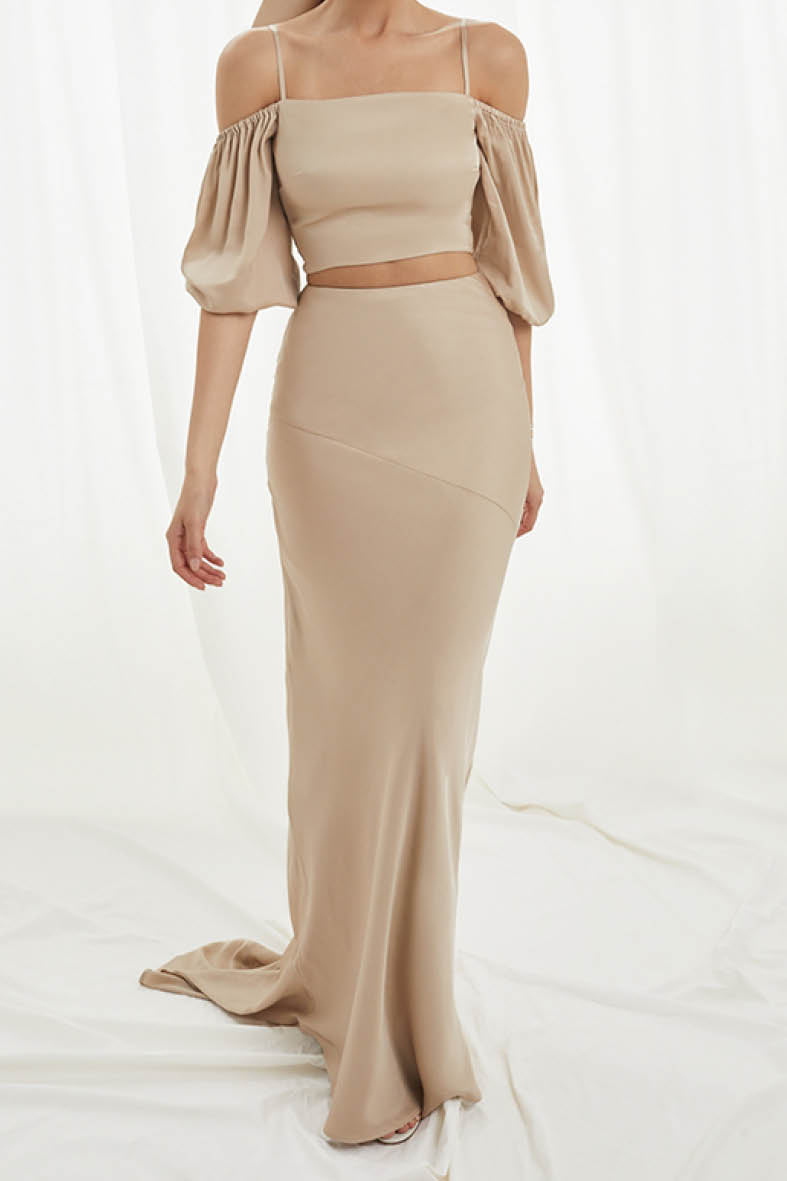 Stella Skirt In Champagne Beige