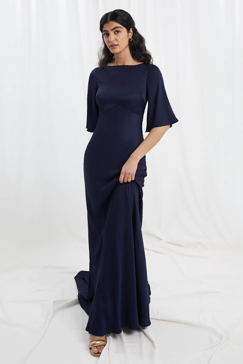 Xanthe Dress In Midnight Blue