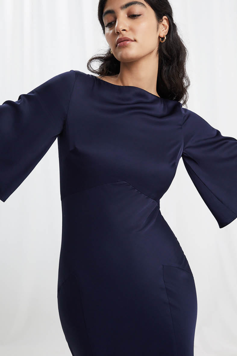 Xanthe Dress In Midnight Blue