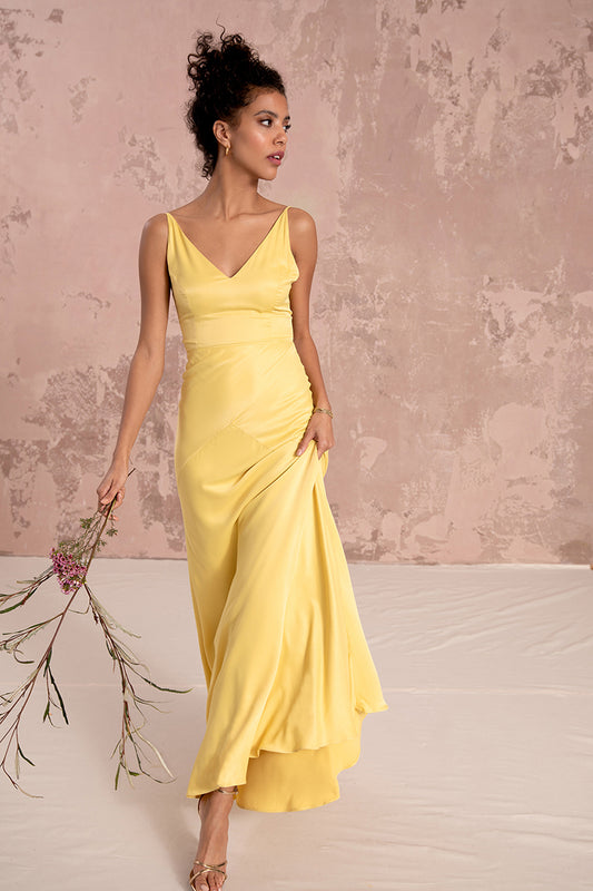 Gigi Dress in Lemon Yellow