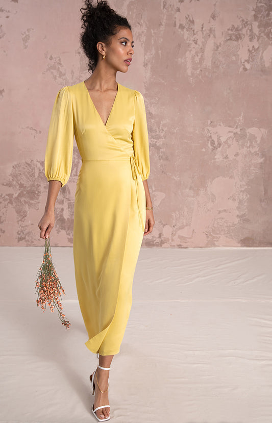 Rae Dress in Lemon Yellow