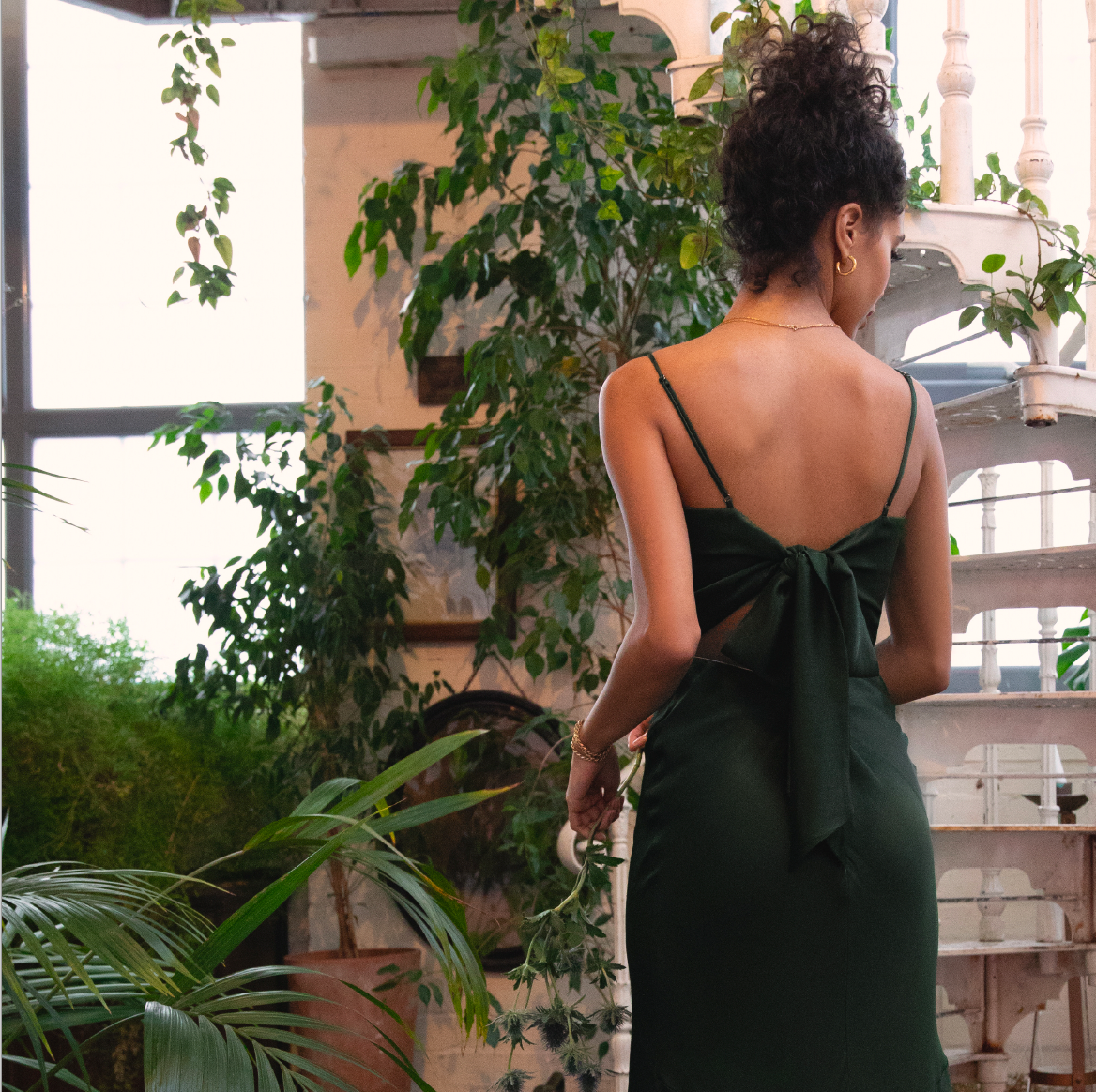 Bella Dress in Deep Forest Green  Nola London